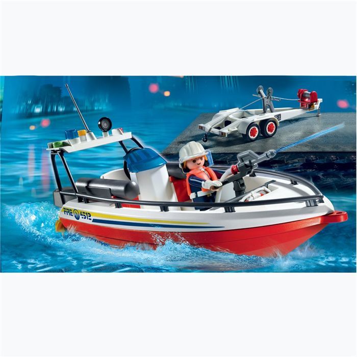PLAYMOBIL 4823 Bateau de pompier Cdiscount Jeux Jouets