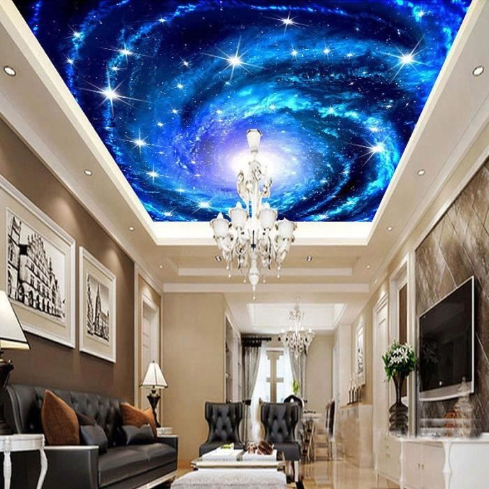 Papier Peint Panoramique Voie Lactée Planètes Ciel Étoilé,350x256cm 3D Poster  Mural pour Salon Chambre d'enfants Décoration - Cdiscount Bricolage