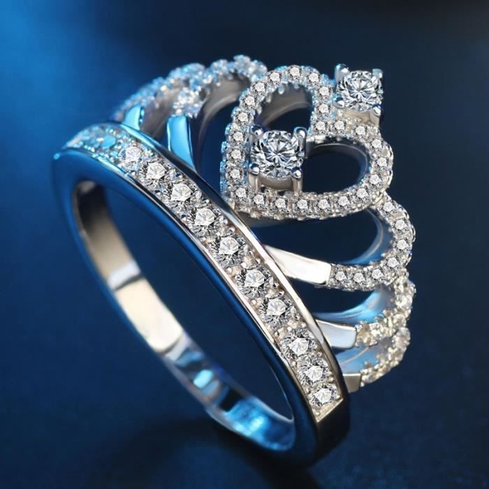 Bagues Bague en forme couronne zircon Taille US 10 Diam tre 19.8