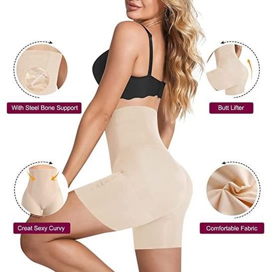 Culotte Gainante Femme - Remonte Fesses Rembourré - Ventre Plat Dentelle - Shapewear Invisible Sous Vêtements