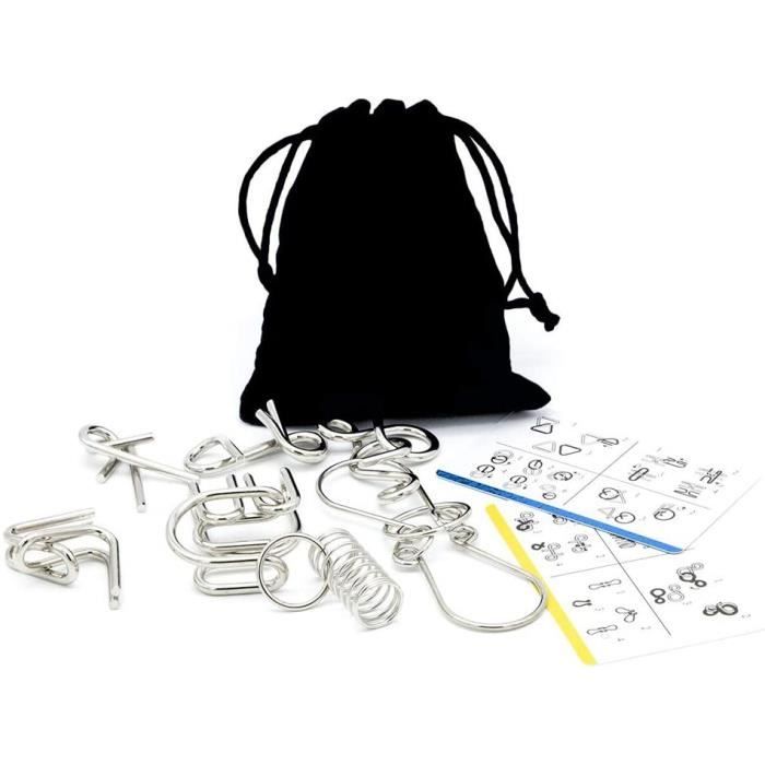 Set De 24 Casse-têtes En Métal - Jeux De Désenchevêtrement Pour Enfants Et Adultes, Test QI Et Patience