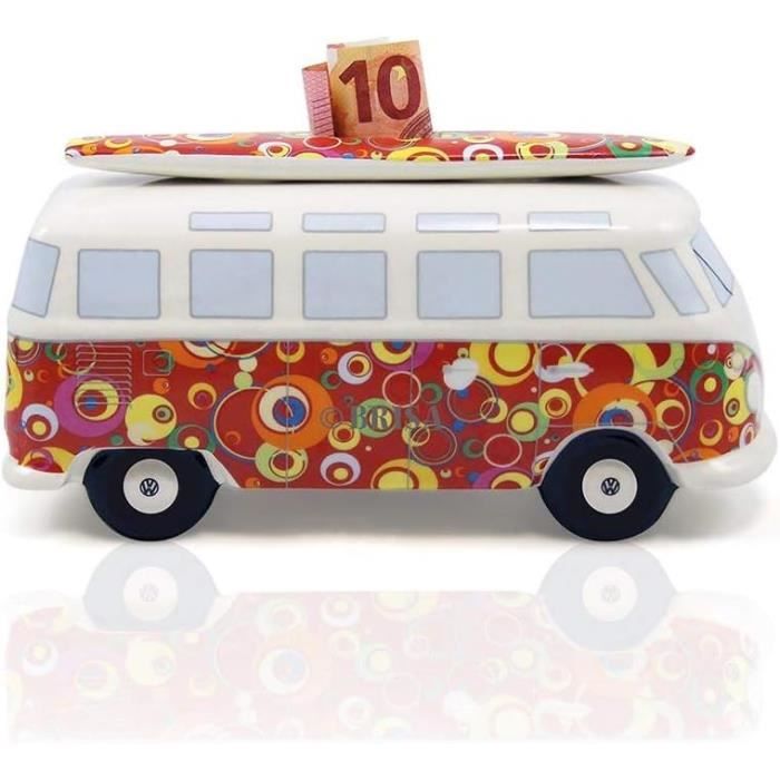 Tirelire VW T1 Samba Combi Rouge avec planche de surf Vw Collection Cdiscount Maison