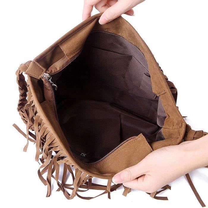 Sac à Main Femme Style Boston - Grande Capacité en Cuir PU Marron