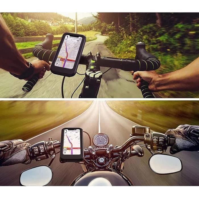 NEVYTOL Support Téléphone Moto,Etanche Support Telephone Velo,360°Support  Smartphone Moto Scooter avec Habillage Pluie Porte A115