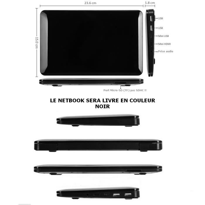 Netbook noir écran 9" Android 4.2 (HDMI,2