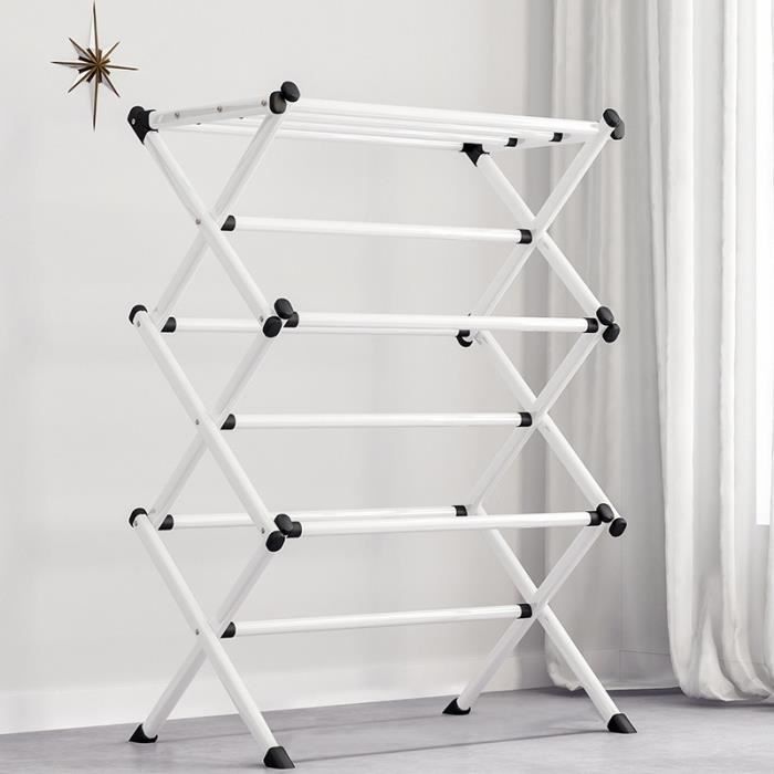 Étendoir à linge pliable à 3 étages pour intérieur, linge de cheval, séchoir à linge, séchoir à Étendoir à linge pliable à 3 étages pour intérieur, linge de cheval, séchoir à linge, séchoir à