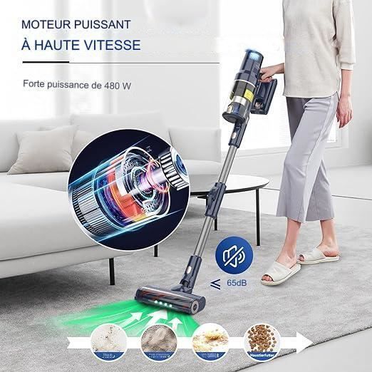 Aspirateur sans fil PERGAR S7 - Puissance d'aspiration 550W/40KPa -  Conception pliable - Noir - Cdiscount Electroménager