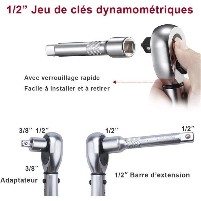 JIATZOCN Clé Dynamométrique Velo 1-4 (2-24Nm-± 3%), 72 Dents Clé