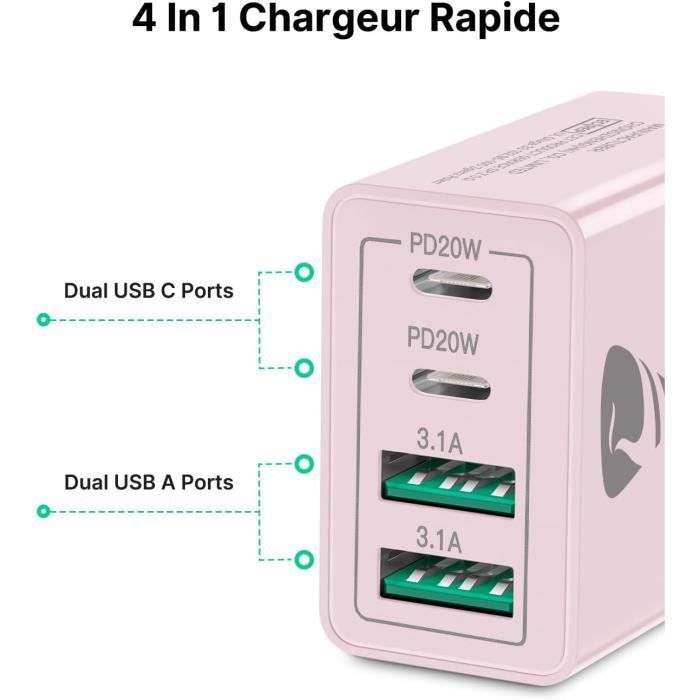 Chargeur Secteur Rapide 20W pour iPhone 15 - iPhone 15 PLUS - iPhone 15 PRO  - iPhone 15 PRO MAX - Phonillico® - Cdiscount Informatique