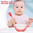 Tétine d'alimentation pour Bébé,Bol Assiette Ventouse Pour Bébé+CuillÈRe Biberon+CuillÈRe En Silicone,Outil D'alimentation(Rose)-3