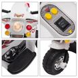 Scooter moto électrique pour enfants policier 6V 3 Km/h avec fonctions lumineuses et sonores, blanc-3