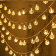 Luminaires d'extérieur 20 Led - Lumière boule de Cristal 3M - pour Noël Décoration, Partie, Fenetre, Jardin Prise USB-3