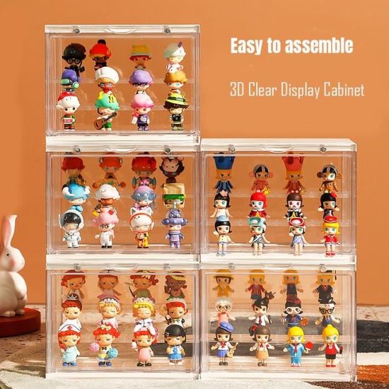 Boîte de rangement,Boîte à stores en acrylique transparent, vitrine de  figurines Pop Mart, Kits - Type White-L 17x30x24cm 3-Layer - Cdiscount  Maison