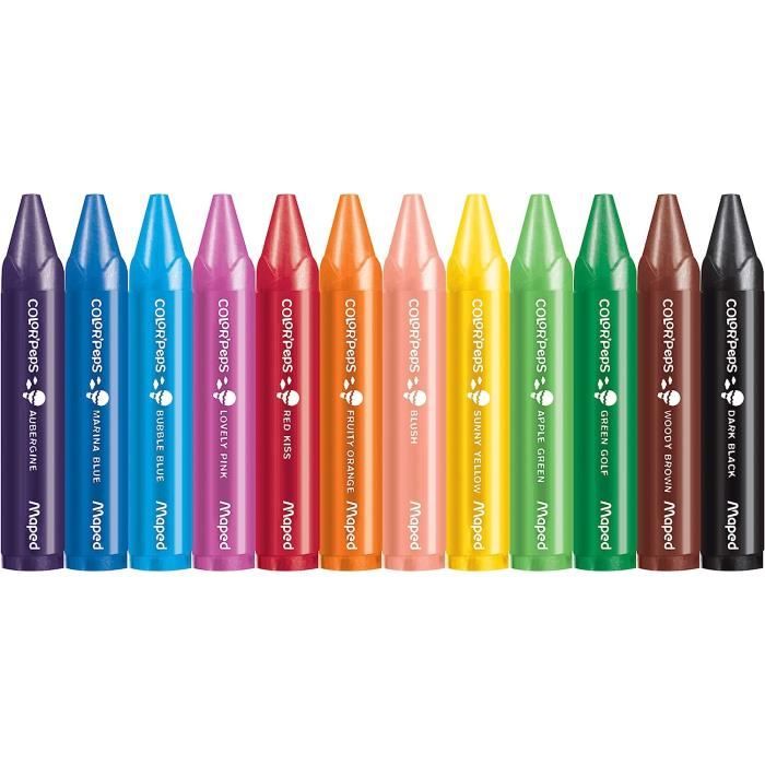 Color'Peps Craies de Coloriage Cire pour Enfant, Forme Triangulaire,  Premiers Crayons de Couleur pour Bébé dès 1 an – Boîte de A477 - Cdiscount  Beaux-Arts et Loisirs créatifs