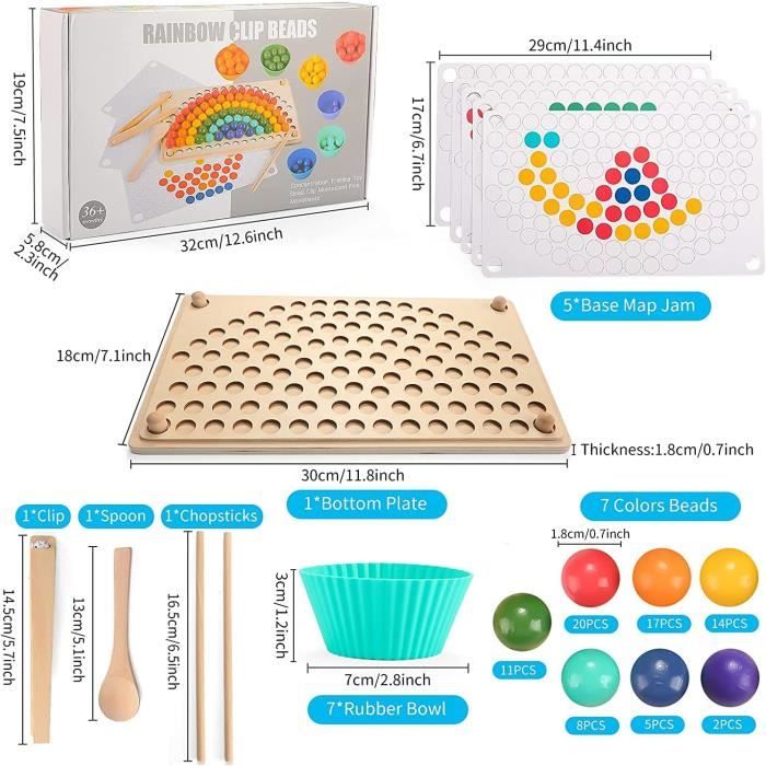Lonsien Jeu De Société En Bois Montessori – Tour à Bâtons Et Dés, Motricité Fine Et Comptage, Pour 3-6 Ans – Jeu Familial Voyage
