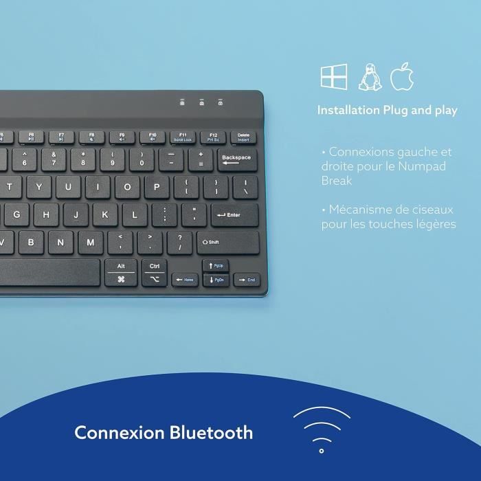 R-Go Clavier Compact Break, Bluetooth, Avec Logiciel De Pause Anti-Rsi ...