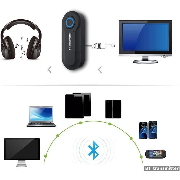 Adaptateur Bluetooth 5.0 Audio éMetteur Bluetooth RéCepteur pour PC TV  Voiture 3.5Mm AUX Musique RX
