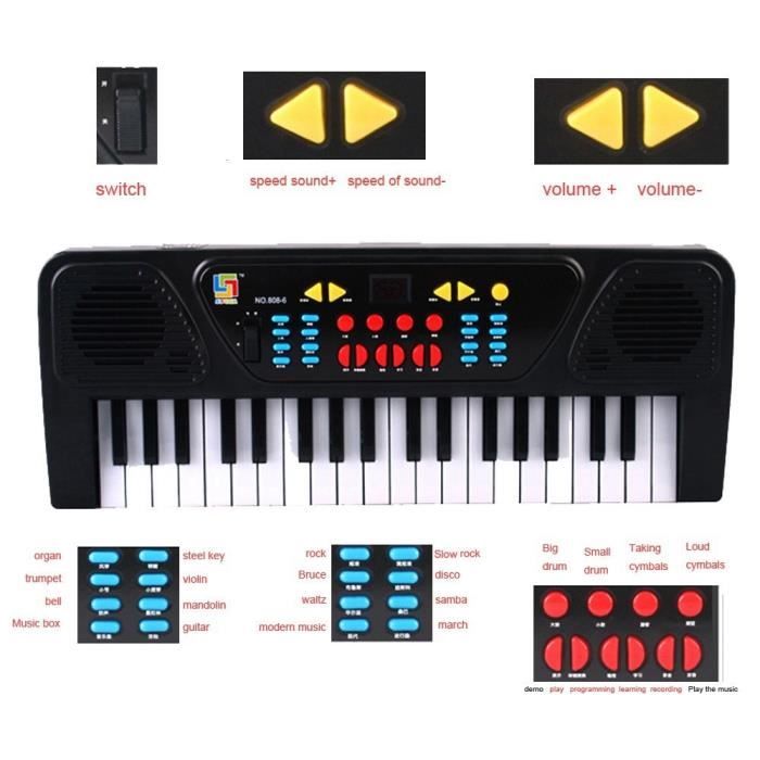 1 boîte 37 touches jouet clavier électronique avec deux modes
