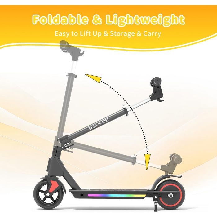 YEE Run Trottinette Enfant Pliable Lumières LED 3 Hauteurs