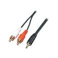 Lindy Premium Câble audio RCA x 2 (M) pour mini stéréo-téléphone 3,5 mm (M) 3 m noir moulé-0
