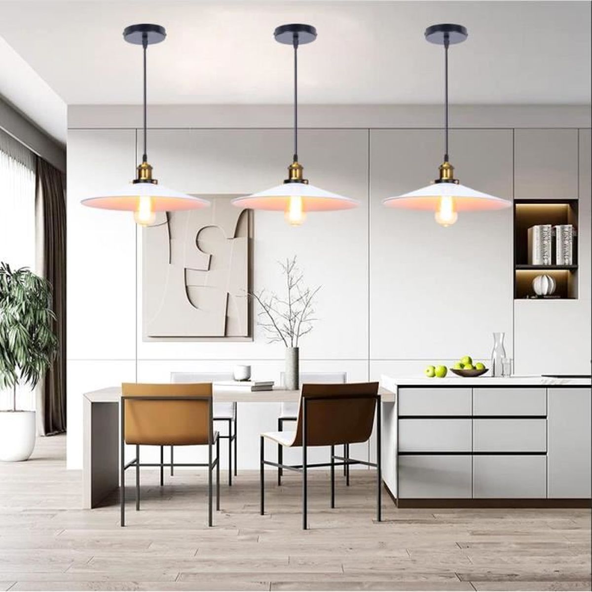 Lampe Suspendue IDEGU Lot De 2 Suspension Luminaire Industrielle Lustre Lampes Suspendus