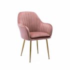 SWEEEK Fauteuil en velours vieux rose et pieds en métal doré. Shella L 58 x P 58 x H 85