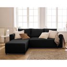 BESTMOBILIER Regala - canapé d'angle réversible - 4 places - convertible avec coffre - en tissu - Noir