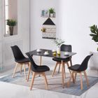 H.J WEDOO lot de 4 Chaises de Salle à Manger Pieds en bois Chaise Noir - scandinave - SGS