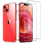 Coque iPhone 13 (6,1) + 2x [Verre de Protection] Bumper Souple Silicone TPU Transparent Antichoc - New&Teck