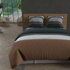 Parure housse de couette en coton 57 fils 260x240 cm THALES brique, par Soleil d'ocre