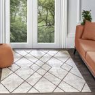 SURYA Tapis de Salon à Poils Courts Doux Scandinave Moderne GIANNA 120x170cm Blanc/Orange