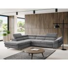 VENTE-UNIQUE Canapé d'angle gauche convertible en tissu texturé gris DALIAS