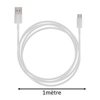 Cable de charge Rapide USB Type C  Blanc pour Huawei P30 Lite 6.15" 1 Mètre - Yuan Yuan