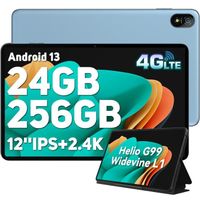 Blackview Tab 18 Tablette Tactile 12" 24Go + 256 Go 7680mAh 16MP Android 13 Dual SIM 4G Tablette PC GPS - Bleu