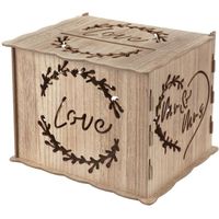 1 Tirelire urne en bois "Love Mr & Mrs" en kit 30 x 24 x 22cm REF/8495 Thème naturel Champêtre...