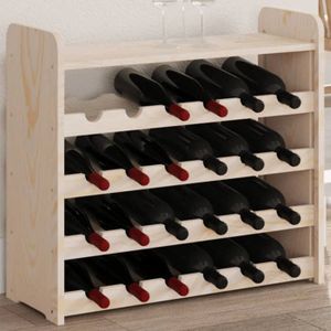 "Remise"Casier à vin - JMS - Meuble de Rangement et panneau supérieur 67,5x25x60 cm bois pin massif MAISON2025 94171