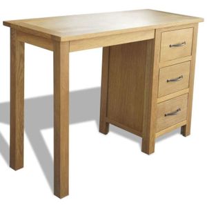 Bureau Avec 3 Tiroirs 106 X 40 X 75 Cm Bois De Chene Massif Gxu Achat Vente Bureau Bureau Avec 3 Tiroirs 106 X Soldes Des Le 15 Juillet Cdiscount