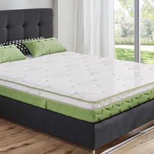 Surmatelas 160×200 en MemoryFoam - haut de 7 cm, déhoussable, zones