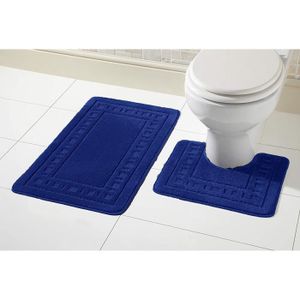 Antidérapant Absorbant Polyester Tapis de Salle Contour WC Couvre Couverture de Toilette Siège Décoration CNNINHAO Tapis de Bain Ensemble de 3 Pièces 50 x 80cm,d/'or