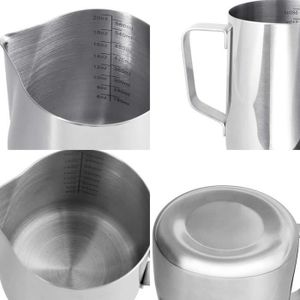 600 ML caf/é Pot /à caf/é Turc pour Une Utilisation de Cuisine G/én/érique Pichet mousseur /à Lait en Acier Inoxydable Parfait pour mousseur /à Lait 350 ML Argent et Argent