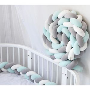 Gris Blanc Poudre Vert Menthe 0cm Tour De Lit Coussin Tresse Berceau Bumper Tresse Berceau Bebe Noue Peluche Tressee Nouee Pour Lit De Nouveau Ne Sommeil Bebe Puericulture La Chambre