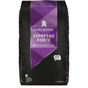 CAFÉ EN GRAINS 1KG Grains de CAFÉ ESPRESSO FORTE - Certifié Rainforest - Corsé by Café Royal