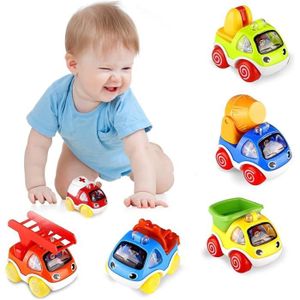 Amerteer Lot de 6 voitures pour tout-petits jouets pour garçons filles  cadeau d'anniversaire Mini voiture jouets à friction alimentés Pull Back  and Go Cars pour enfant de 1-2-3 ans 