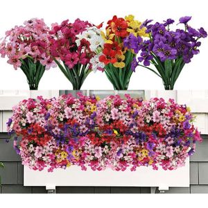 FLEUR ARTIFICIELLE ROLLWAY Lot de 9 Fleurs Artificielles en Plastique Extérieures Fausse Fleurs Extérieur Résistant aux UV Verdure Arbustes Plantes343
