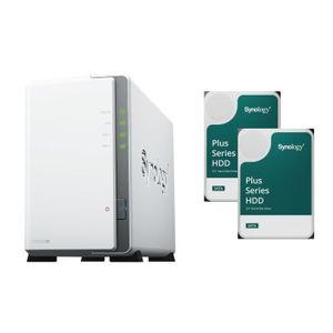 SERVEUR STOCKAGE - NAS  Synology DS223J Serveur NAS total 12To avec 2x disque dur Synology 6To HAT PLUS