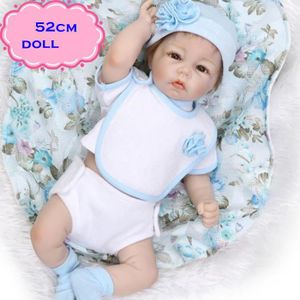 POUPÉE Meilleur cadeau Brinquedos NPK Silicone bébé Reborn poupée réaliste vinyle Boy Baby Dolls environ 52cm avec jolie layette Kids