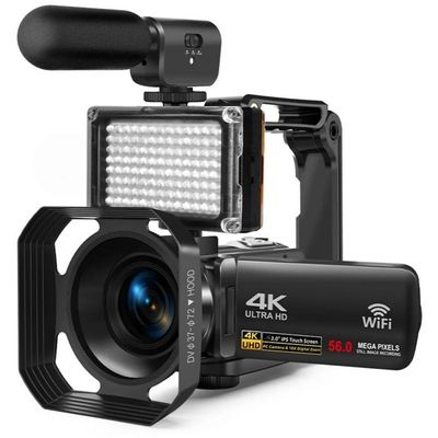 Appareil Photo Numérique 4K 3'' LCD 64MP Zoom 16X Objectif Grand Angle 120° Appareil Photo Numérique WIFI avec Vision Nocturne, Kit Complet de Caméra pour Adultes et Adolescents