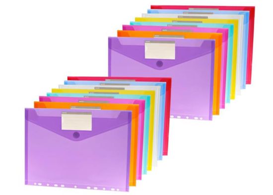 Lot De 5 Pochettes Porte-documents A5 Extensibles – Transparentes, 25x19x6 Cm, 5 Couleurs, Pour Bureau, école, Voyage