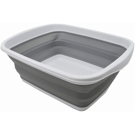 Bassine Pliable Gris - Lavabo Portable Pour Cuisine, Camping Ou Salle De Bain - Économise De L'Espace Et Super Pratique