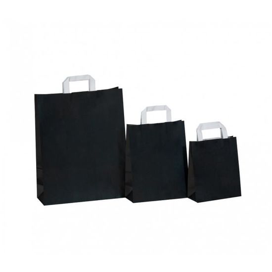 Sacs kraft poignées torsadées Noir L.31x l.11,5x H.42cm
